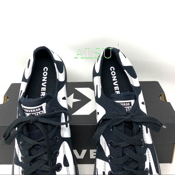 Converse Chuck Taylor Low Peace Print Black Womens - Picture 4 of 10